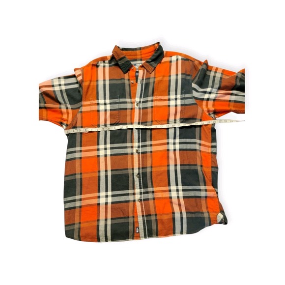 The North Face Y2K Shirt Mens XL Orange/Grey Plaid Long Sleeve Button-Down - Picture 7 of 16